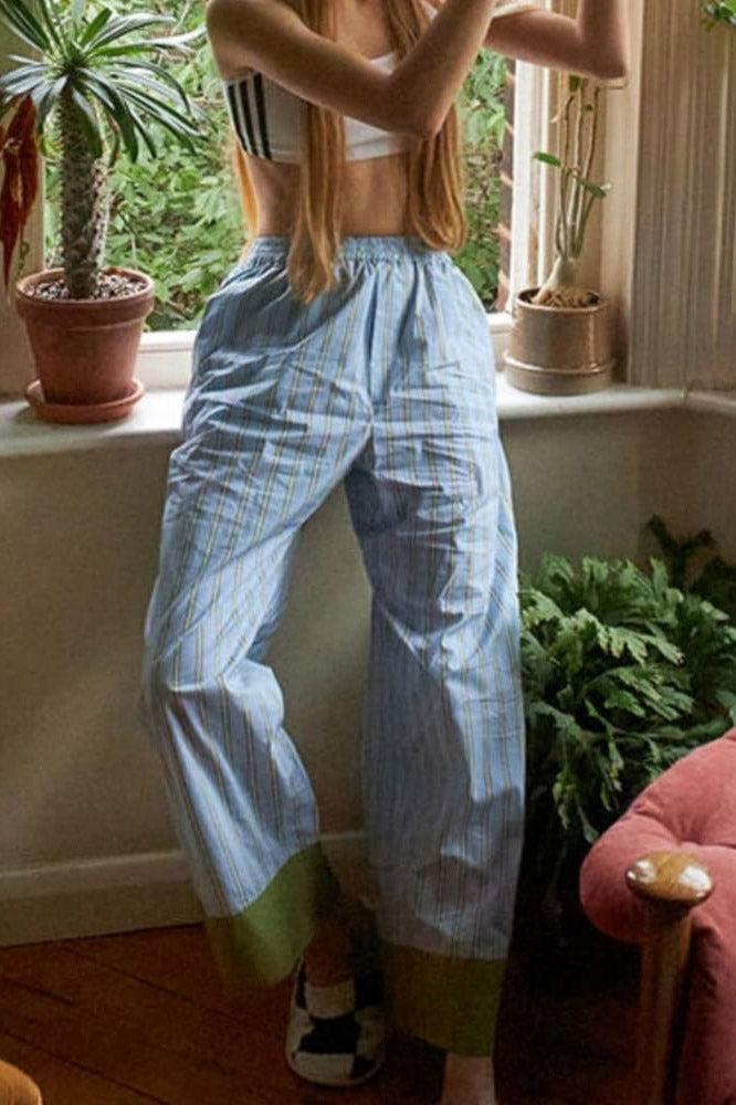 Striped Color-Block Pajama Set