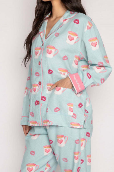 Heart and Lip Print Pajama Set